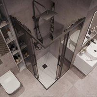 Душевой уголок Grossman Cosmo 80x80x195 300.K33.02.8080.21.10 (черный матовый/тонированное стекло)