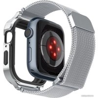 Ремешок Spigen Metal Fit Pro для Apple Watch (45/44 мм) (серебристый)