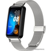 Браслет Rumi Mesh металлический для Huawei Band 8/9 (серебристый)