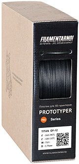 Пластик Filamentarno! Prototyper Titan GF-12 1.75 мм 750 г (черный)