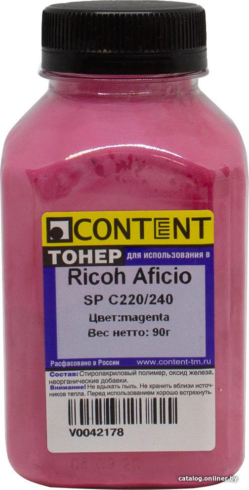 Тонер Content для Ricoh Aficio SP C220/240 (маджента) 90 г