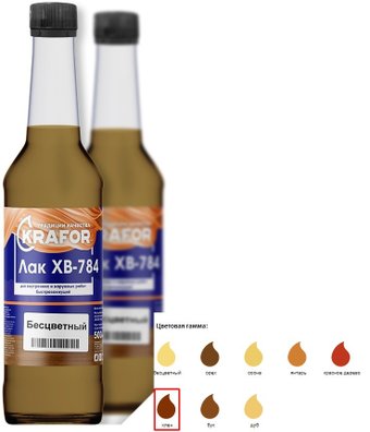 Лак Krafor ХВ-784 0.5 л (клен)