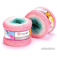 Пряжа для вязания Yarnart Flowers 292 250 г 1000 м (розовый; белый; зеленый)