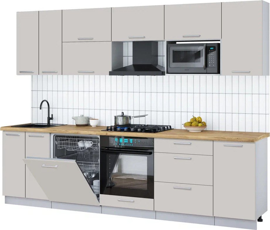 

Готовая кухня Интерлиния Мила Gloss 2.8-ПМ2 (кашемир/кашемир/дуб бунратти)