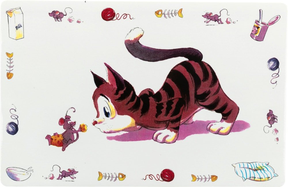 

Коврик под миску Trixie Comic Cat 24544