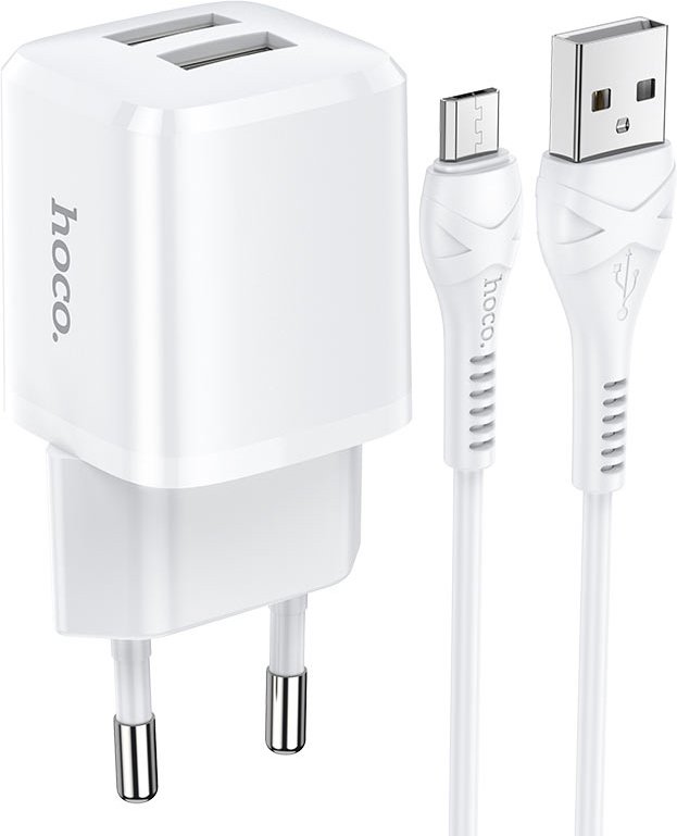 

Сетевое зарядное Hoco N8 microUSB (белый)