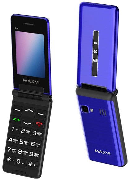 

Кнопочный телефон Maxvi E9 (синий)