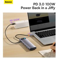 Док-станция Baseus Metal Gleam Series 12-in-1 Multifunctional Type-C Hub Docking Station WKWG020213