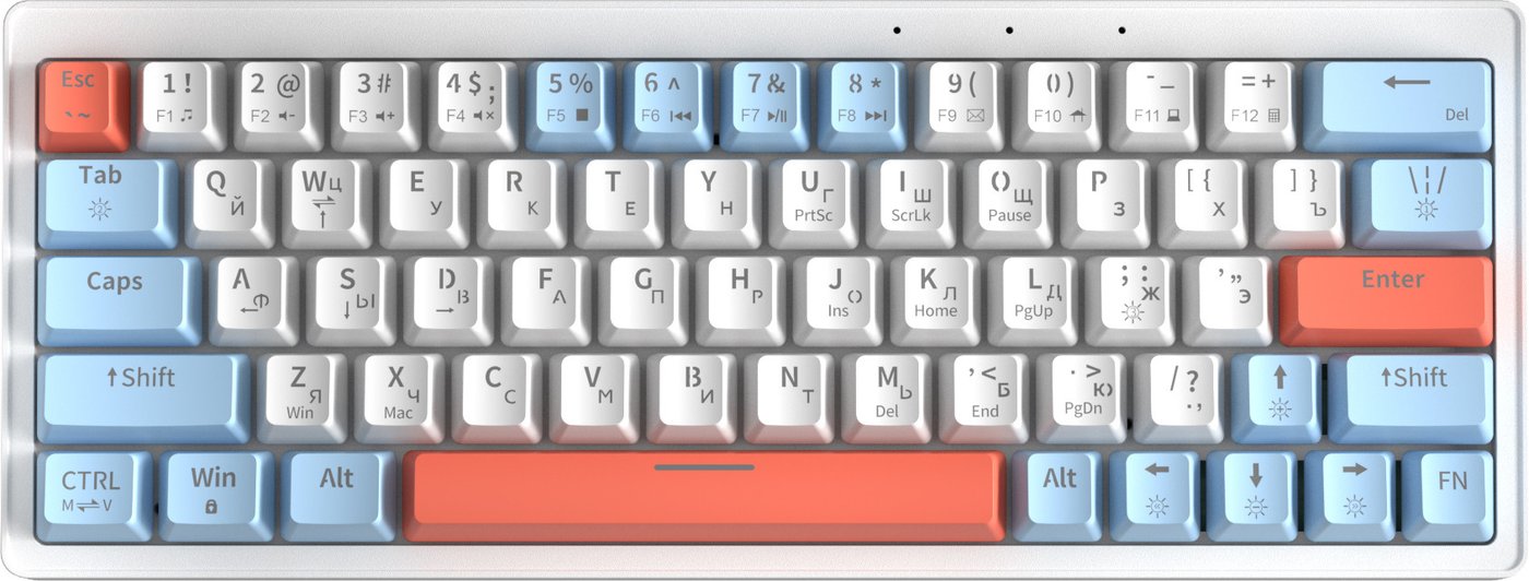 

Клавиатура Cyberlynx ZA63 White Blue Orange (TNT Yellow)