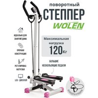 Поворотный степпер Wolen с поручнями (розовый)
