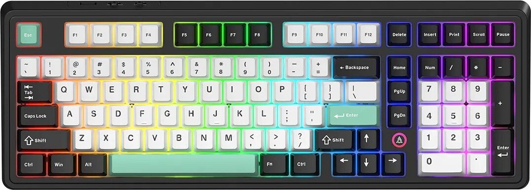 Клавиатура Ajazz AK980 V2 (черный/белый/бирюзовый, Ajazz Flying Fish)