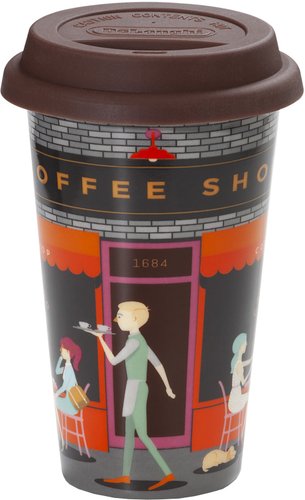 Многоразовый стакан DeLonghi Coffee Shop DLSC066 300мл (серый/коричневый)