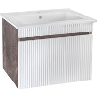  Runo Тумба с умывальником Модена 75 + Оскар 75 (подвесная, железный камень)