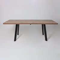 Кухонный стол Мамадома Leon lux radial-180 раздвижной 180-240х95 (дуб веллингтон/черный)