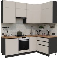 Готовая кухня ВерсоМебель Эко Премиум 1.4x2.2 правая (кашемир/ст. дуб вотан)