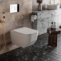 Унитаз подвесной Roxen Boro One Rimless 6 в 1 StounFix Dual Fresh 552158 (кнопка: хром)