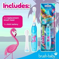 Электрическая зубная щетка Brush-Baby KidzSonic Flamingo