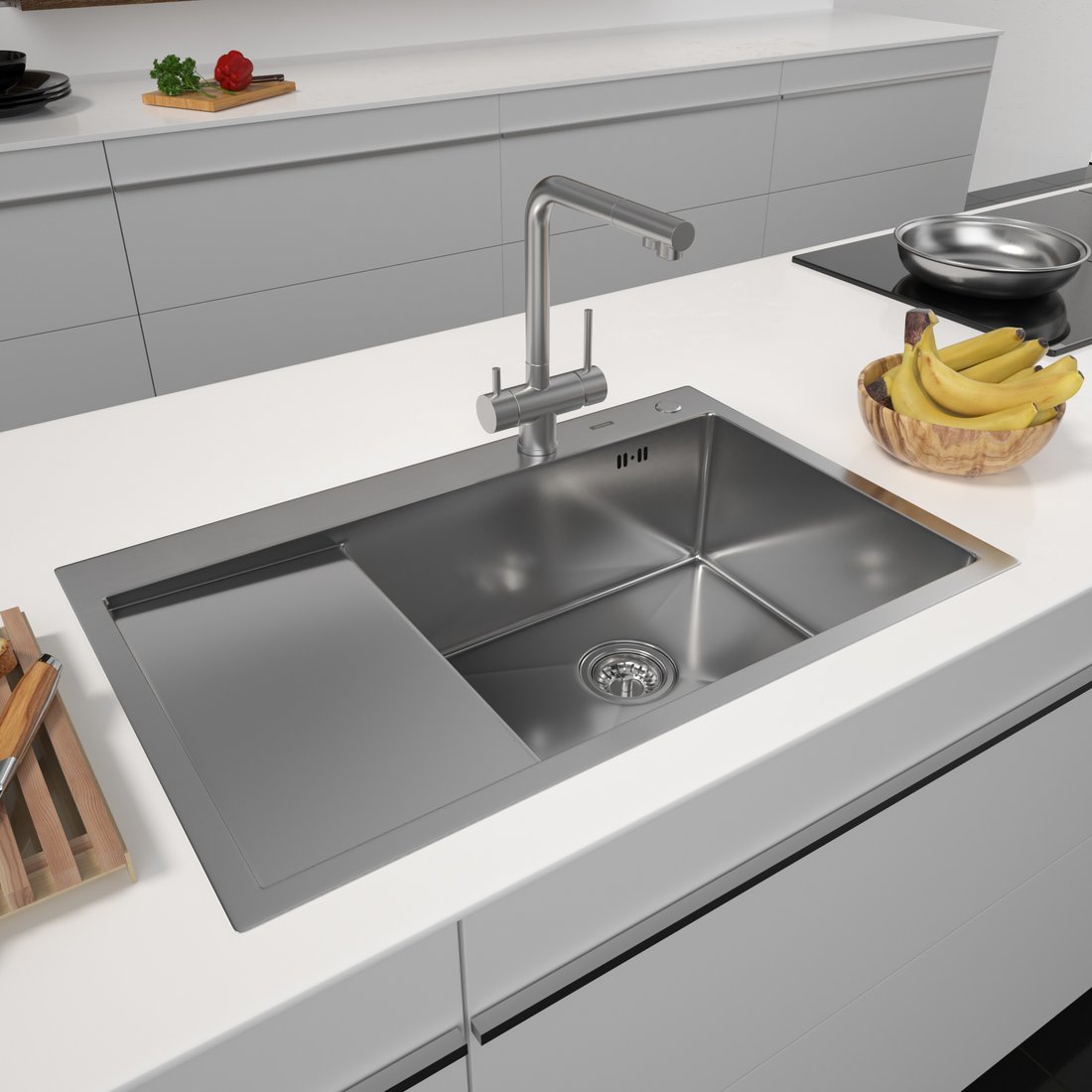 

Кухонная мойка ARFEKA ECO AR 780*500 R SATIN