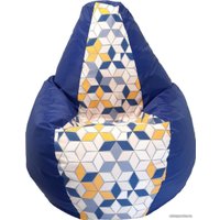 Кресло-мешок LoftyHome Груша XXXL (оксфорд/велюр, синий)