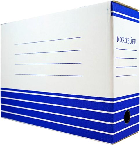 

Коробка архивная Koroboff 327x100x240 (белый/синяя печать)