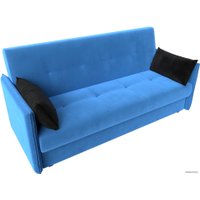 Диван Лига диванов Лига-018 117840 (велюр голубой/подушки черный)
