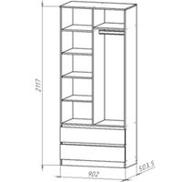 Шкаф распашной Астрид-Мебель Ницца-1 (белый)