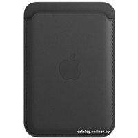 Кредитница Apple Leather Wallet MagSafe MHLR3 (black)