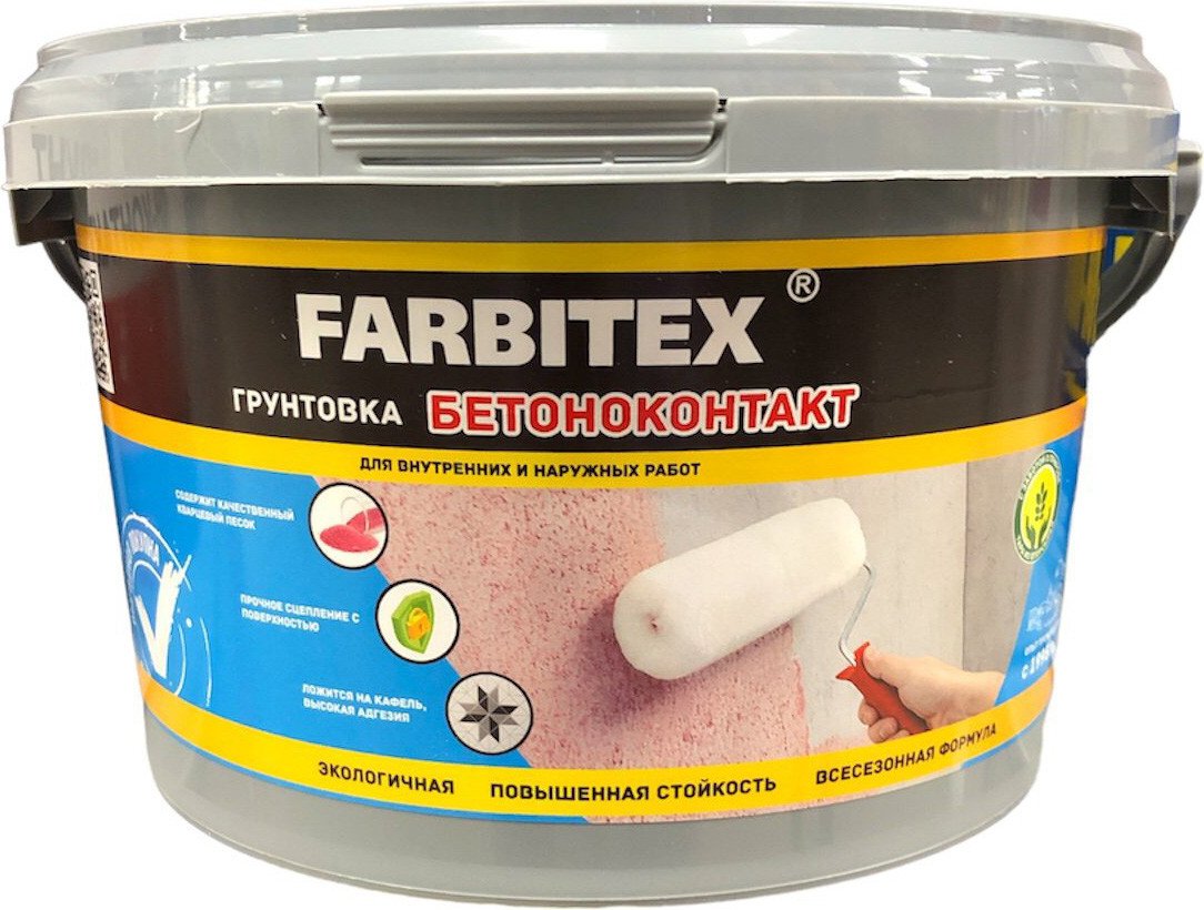 

Акриловая грунтовка Farbitex бетоноконтакт (3 кг)