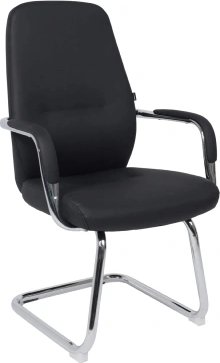 

Стул с подлокотниками AksHome Vella (черная экокожа/хромированный металл