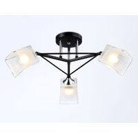 Люстра средней высоты Ambrella light TR303072/3 BK/CH/FR (черный/хром/белый матовый)