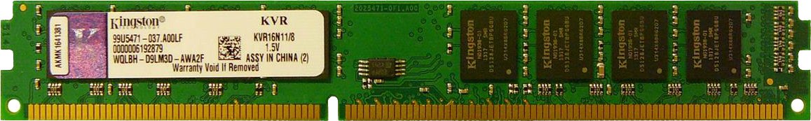 

Оперативная память Kingston ValueRAM 8GB DDR3 PC3-12800 (KVR16N11/8)
