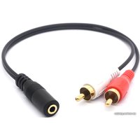 Кабель USBTOP 2x RCA - 3.5 mm (0.4 м, черный)