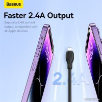 Кабель Baseus Pudding Series Fast Charging Cable 2.4A USB Type-A - Lightning (1.2 м, черный)