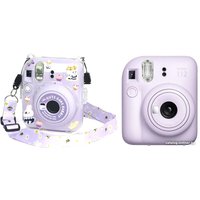 Фотоаппарат Fujifilm Instax Mini 12 (фиолетовый) + пурпурный чехол Sundays с ремнем