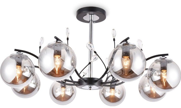 

Люстра средней высоты Ambrella TR9077/8 BK/SM (черный/дымчатый)