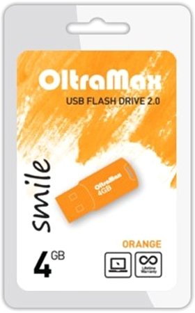 

USB Flash OltraMax Smile 4GB (оранжевый)