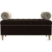 Банкетка Лига диванов Глория 29274 (микровельвет коричневый/бежевый/бежевый)