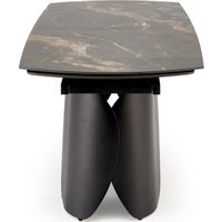 Кухонный стол Halmar Forum 180-260/90/76 (черный мрамор/черный)