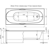 Фронтальный экран под ванну Aquanet Dali 170 (белый)