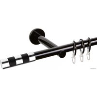 Карниз для штор АС ФОРОС Dance D19Г + наконечники Валес хром (2м, черный)