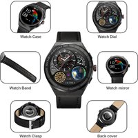 Умные часы Skmei S232 (с черным кожаным ремешком)