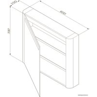  AM.PM Шкаф с зеркалом Bliss 60 M55MCR0601WG (левый, белый глянец)