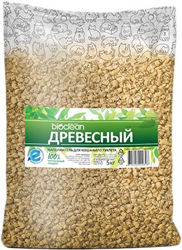 

Наполнитель для туалета BioClean Древесный 40 л