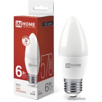 Светодиодная лампочка In Home LED-Свеча-VC 6Вт 230В Е27 4000К 570Лм 4690612020419