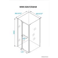 Душевой уголок Cerutti Spa Mimi ZQ91B 90x90