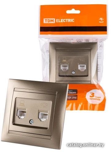 Розетка компьютерная TDM Electric Лама SQ1815-0719 (бронза)