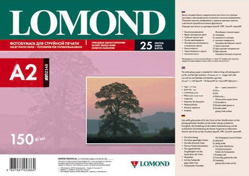 

Фотобумага Lomond глянцевая односторонняя A2 150 г/м2 25 л 0102140
