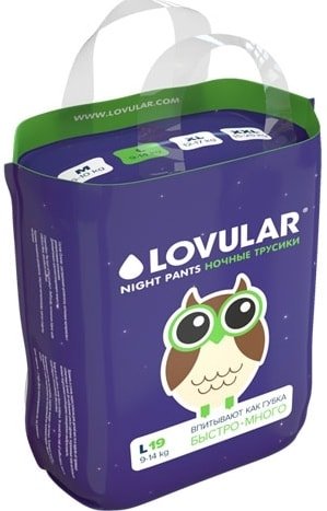 

Трусики-подгузники Lovular L 9-14 кг (19 шт)