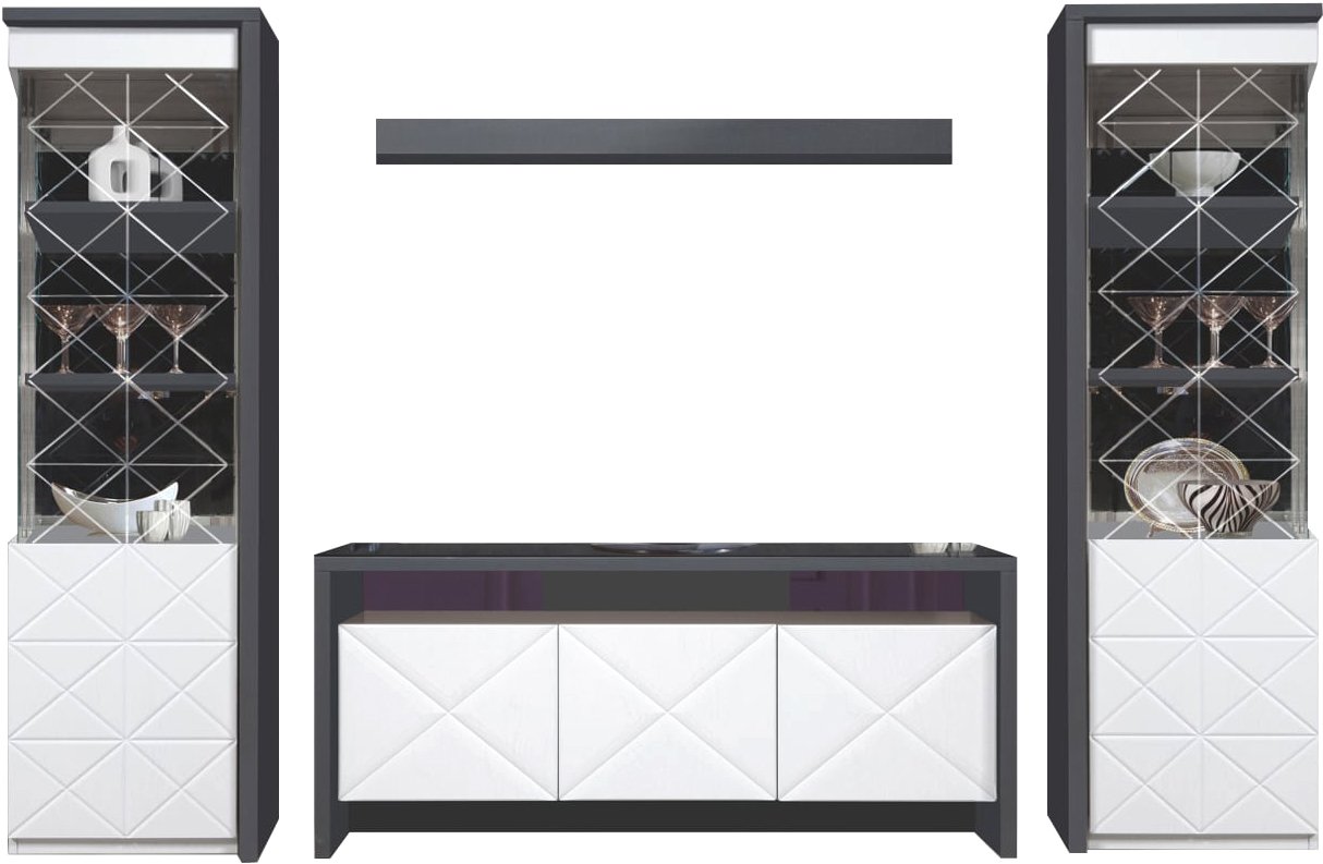 

Шкаф-витрина КМК Мебель Монако 0921 (графитMDP 19 дуб полярный)