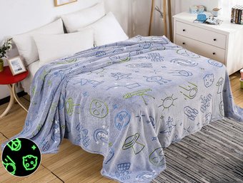 Плед Luxsonia НЛО. Неон Евро велсофт НТ-1290